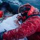 Lewis Pugh wrapped in a duvet.